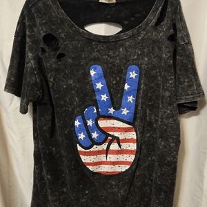 Biba Black and Blue Graphic Tee